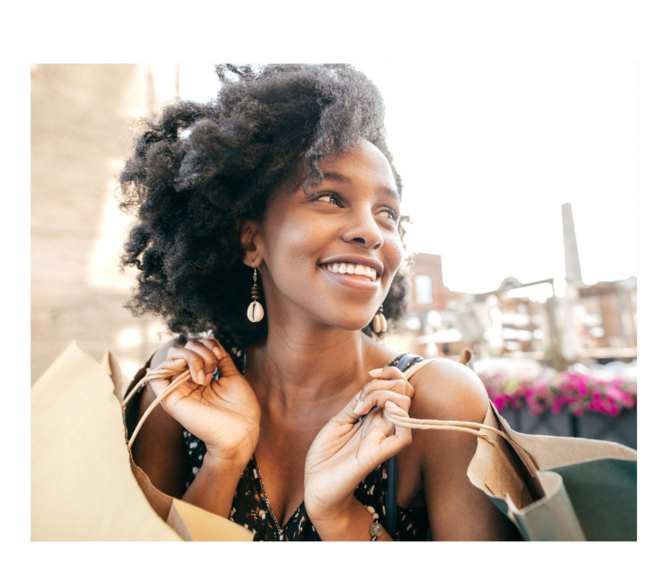 image of happy woman shopping